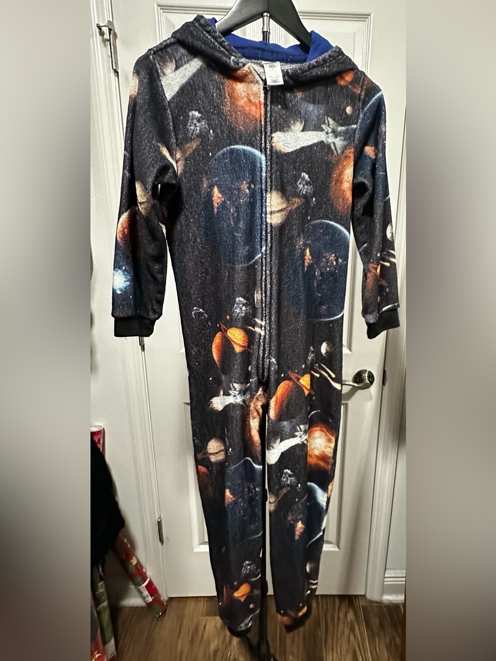 Place the space - Blue and Multicolor Kids Pajama Hoodie - PJ Place